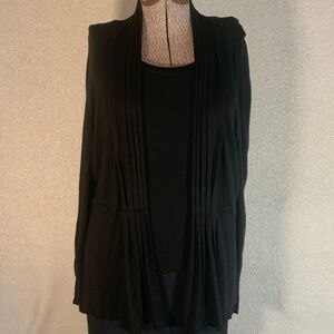 Vintage Lafayette 148 New York black sweater coat/under blouse XXL